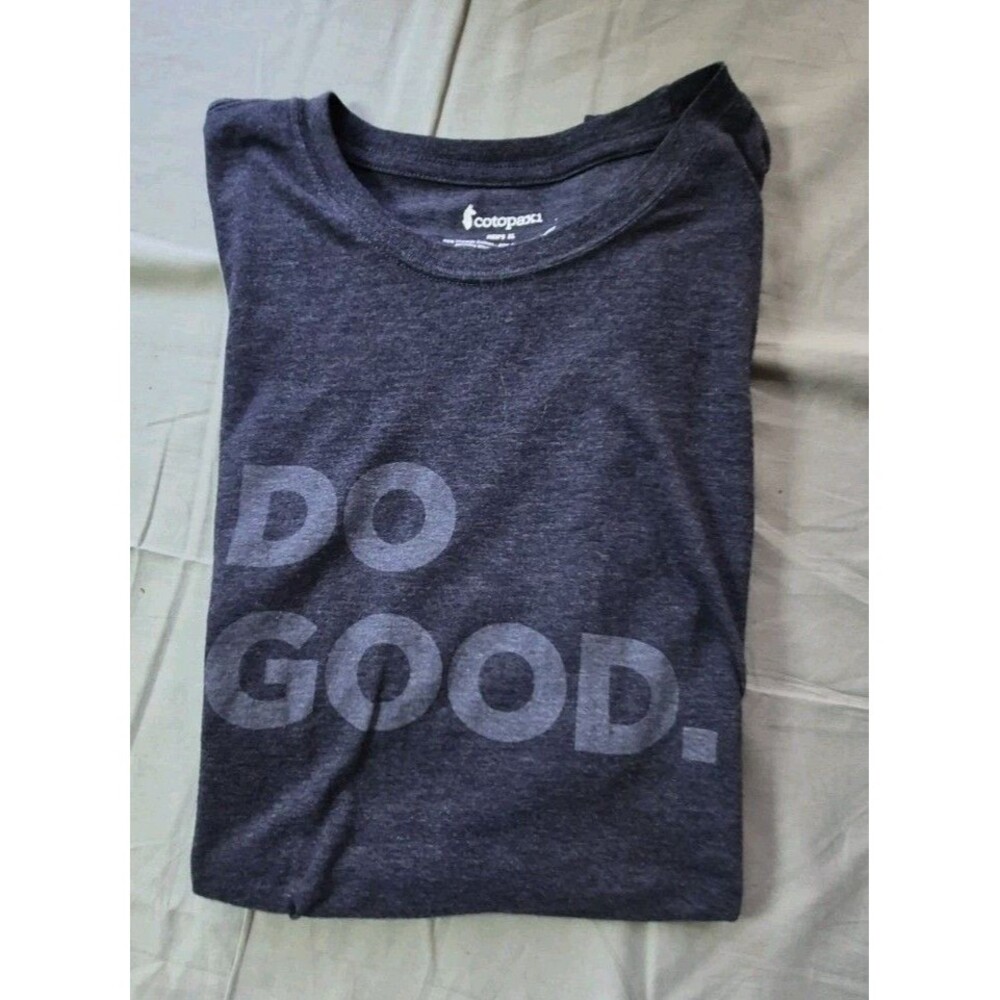 Cotopaxi Do Good Graphic T Shirt Men's Size XL Heather Blue Crew Neck